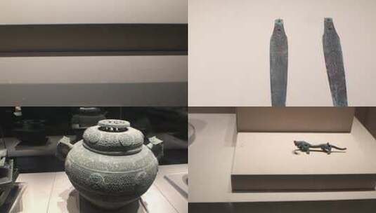 西安兵马俑博物馆青铜器展品高清在线视频素材下载