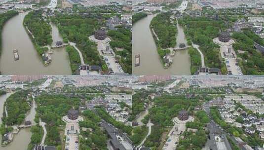 江苏苏州姑苏寒山寺4A景区航拍高清在线视频素材下载