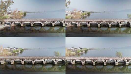 航拍云南大理廊桥高清在线视频素材下载