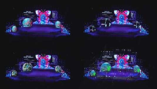 航拍贵州台江晚会舞台节目活动高清在线视频素材下载