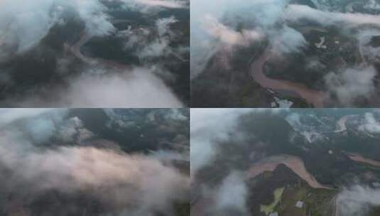 云南风光云层下的怒江大峡谷高清在线视频素材下载