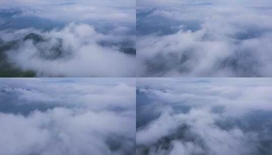 云海平流雾航拍穿云延时摄影高清在线视频素材下载