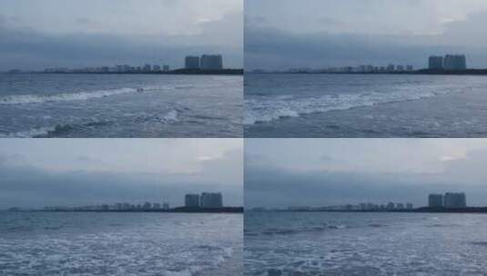 4K拍摄海南万宁日月湾沿海海浪风光高清在线视频素材下载