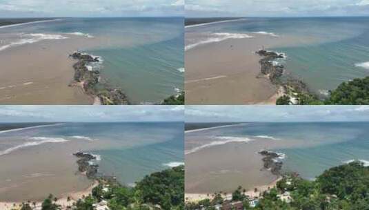 贝壳海滩在Itacare在巴伊亚巴西。旅游景观。高清在线视频素材下载