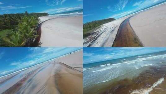 巴西巴伊亚伊塔卡雷的伊塔卡雷海滩。旅游景观。高清在线视频素材下载