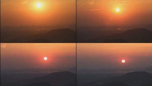 八分山上看日落（延时摄影）高清在线视频素材下载