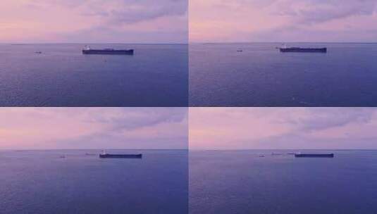 航拍海上江上行驶的邮轮船只高清在线视频素材下载