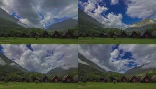 天空山云朵蓝天白云山延时远山风景小清新云高清在线视频素材下载