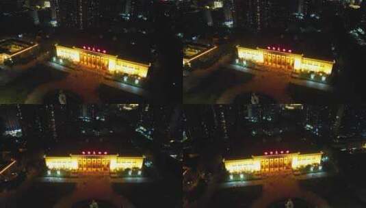 河北邯郸城市夜景灯光交通航拍 高清在线视频素材下载