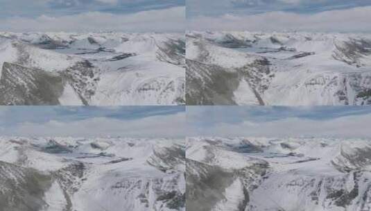 航拍西藏林芝思金拉措周边的雪山高清在线视频素材下载