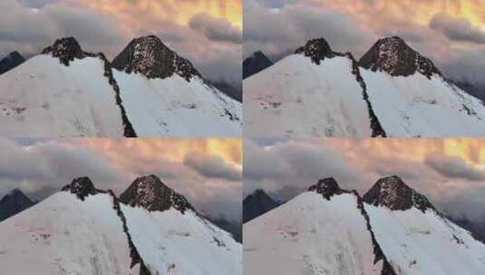 航拍川西贡嘎山卫峰乌库楚雪山风光高清在线视频素材下载