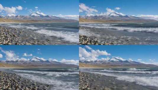 西藏阿里圣湖玛旁雍错纳木那尼峰延时高清在线视频素材下载