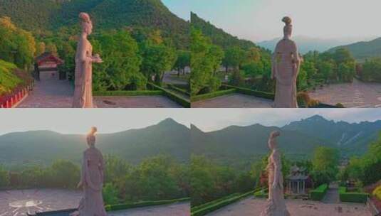 河北邯郸涉县娲皇宫女娲娘娘雕像高清在线视频素材下载