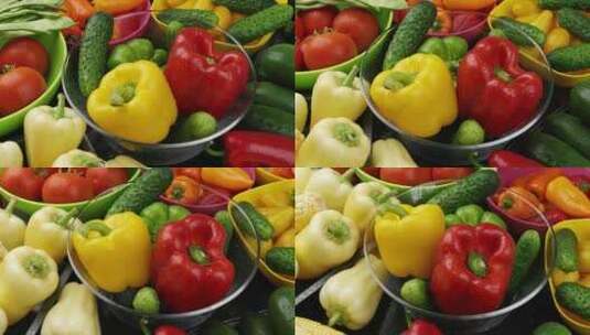 丰富的新鲜蔬菜高清在线视频素材下载