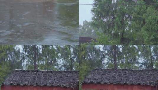 田野乡间下雨空镜高清在线视频素材下载