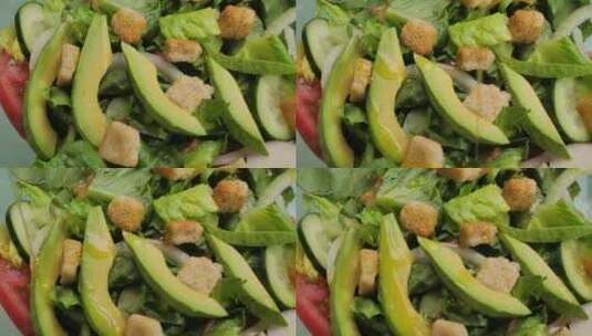 蔬菜 沙拉 食物 美味高清在线视频素材下载