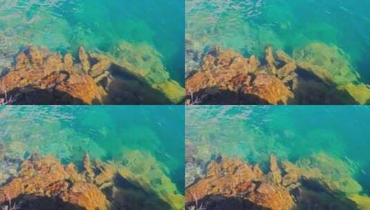 四川甘孜党岭葫芦海清澈湛蓝的湖水高清在线视频素材下载