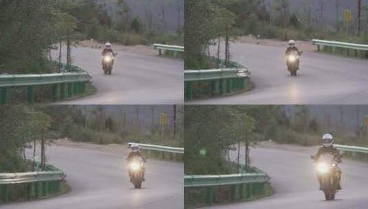 山路骑摩托车女骑士3高清在线视频素材下载
