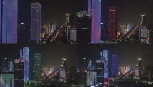 航拍车公庙城市夜景高清在线视频素材下载