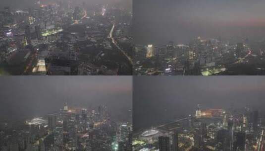 深圳汉京集团夜景航拍高清在线视频素材下载
