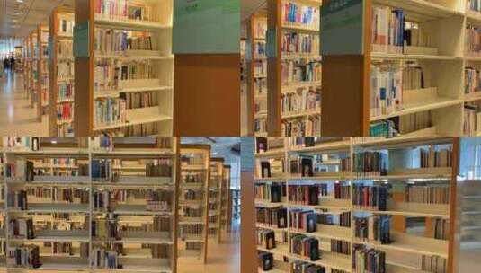 图书馆书架书籍实拍高清在线视频素材下载