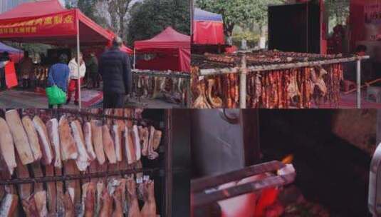南方市民熏腊肉视频合集高清在线视频素材下载