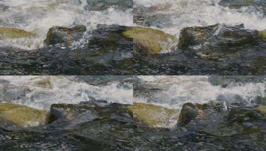 水花石头溪流高清在线视频素材下载