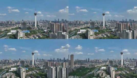 成都339天府熊猫塔锦江城市建筑城市地标高清在线视频素材下载