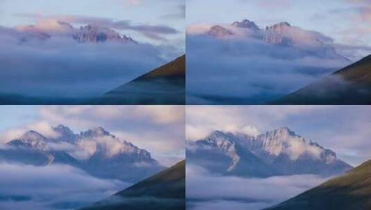 8K200mm年宝玉则日出云海雪山高清在线视频素材下载