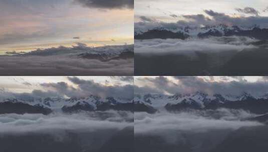 4K航拍新西兰福克斯冰川云雾高清在线视频素材下载