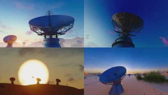 沙漠雷达天文探测视频高清在线视频素材下载