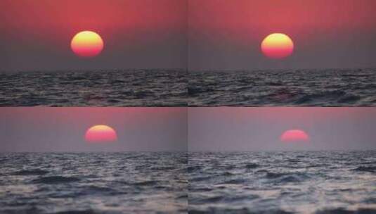 威海高区日落湾的海上落日高清在线视频素材下载