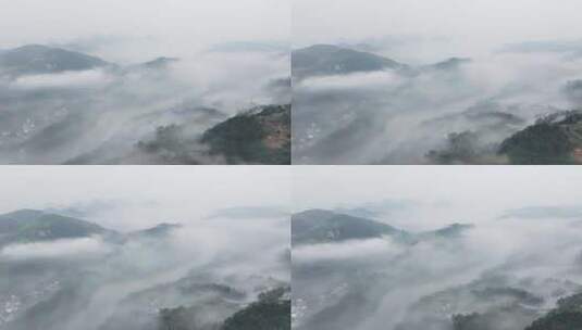 早晨桂林漓江边笼罩着一层薄雾高清在线视频素材下载