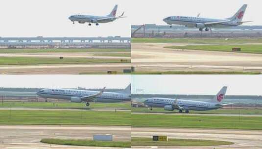 8K深圳宝安飞机场客机降落8高清在线视频素材下载