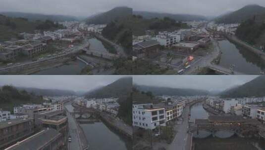 钱排双合村夜景 小城市夜景高清在线视频素材下载