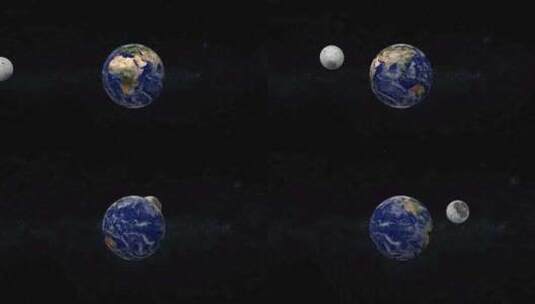 地球自转月球公转高清在线视频素材下载