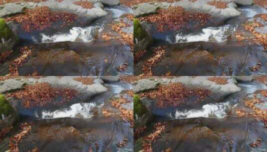 风景如画的小溪。水已经刻进岩石里了。晶莹高清在线视频素材下载