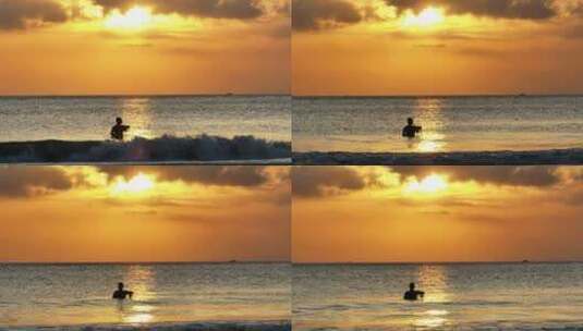 大海夕阳日落捕鱼海浪海岛浪漫东南亚巴厘岛高清在线视频素材下载