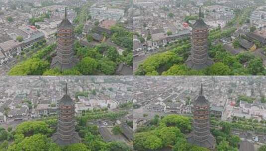 苏州报恩寺塔北寺塔中式建筑航拍高清在线视频素材下载