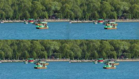 北京北海公园的游船高清在线视频素材下载