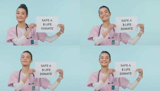 献血，医疗保健器官的捐赠用海报的护士的体高清在线视频素材下载