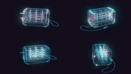 烤面包机全息旋转4k高清在线视频素材下载