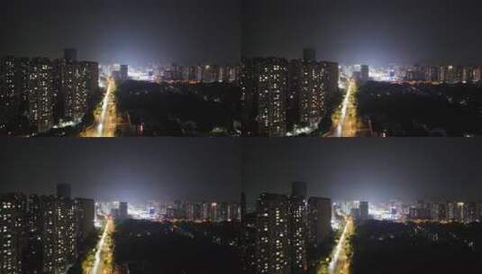 航拍四川自贡夜景自贡城市风光高清在线视频素材下载