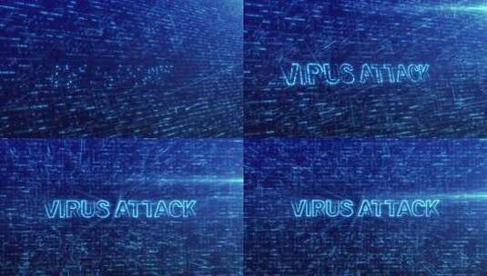 数字网络空间背景下的蓝色未来技术网络病毒高清在线视频素材下载