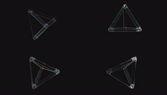 具有色散效果的3d透明旋转光泽有线物体环高清在线视频素材下载