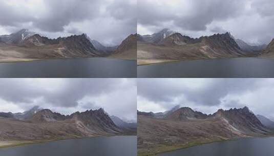 西藏山南羊卓雍措圣湖神湖蓝色高空航拍高清在线视频素材下载