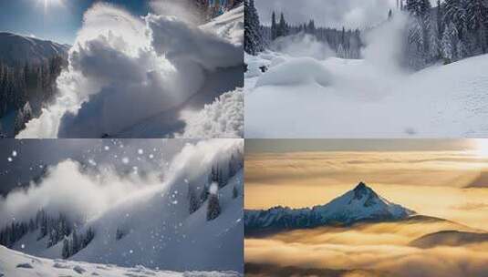 雪山 雪山山峰 雪景高清在线视频素材下载