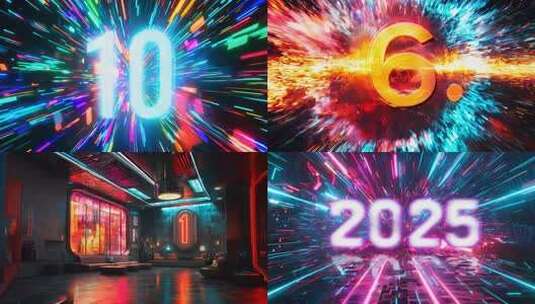 2025跨年音乐节vj未来赛博朋克蒸汽波高清在线视频素材下载