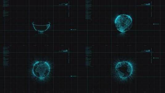 扁平UI特效动画 科技感线条HUD高清在线视频素材下载