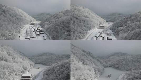 汉江源景区雪景宣传片高清在线视频素材下载